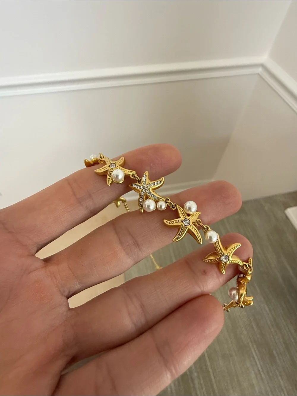 kate spade Gold Starfish and Pearl Accent Necklace
